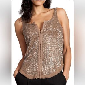 Renzo + Kai Hook and Eye Beaded Top Size Medium